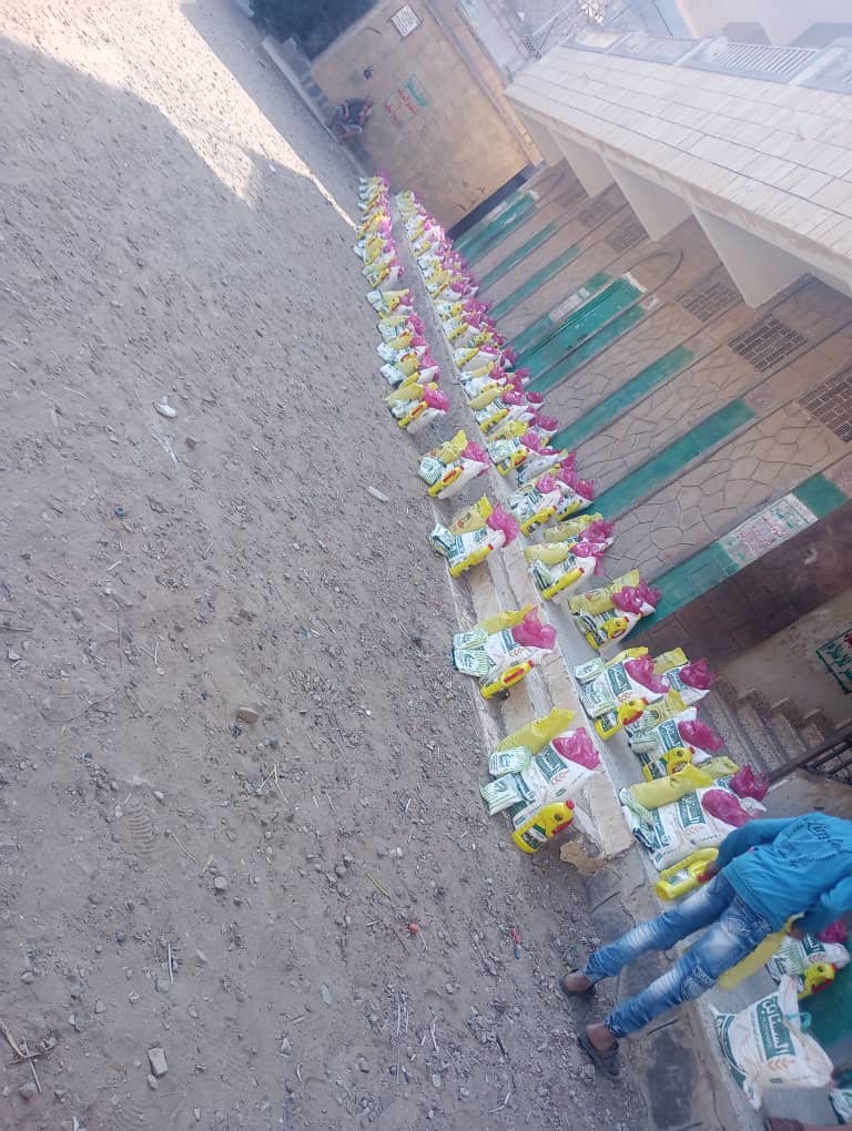 March 17, 2026 Yemen relief - Zakat al-Fitr food basket distribution in Maqbana, Taiz